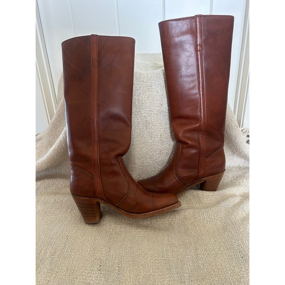 Vintage Dexter 70’s Stacked Heel Brown Cowboy Boots Size 7.5 - Picture 10 of 10